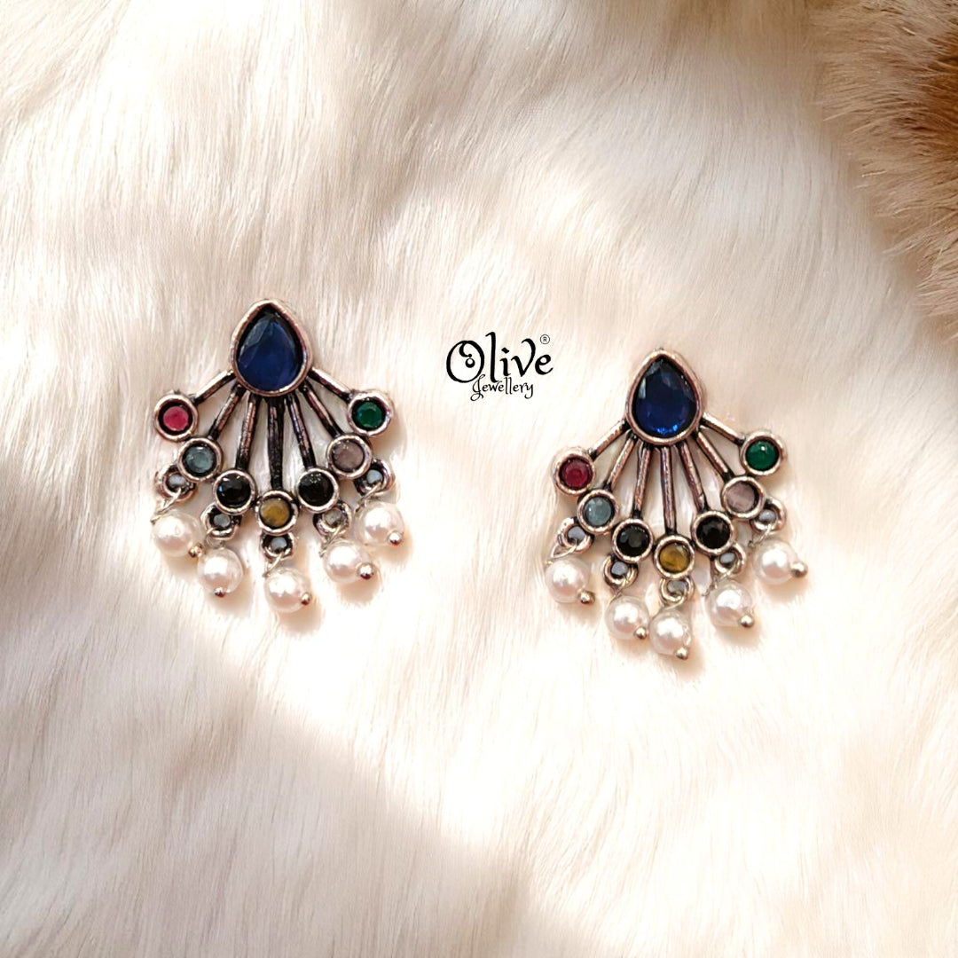 Oxidized Earrings - 185