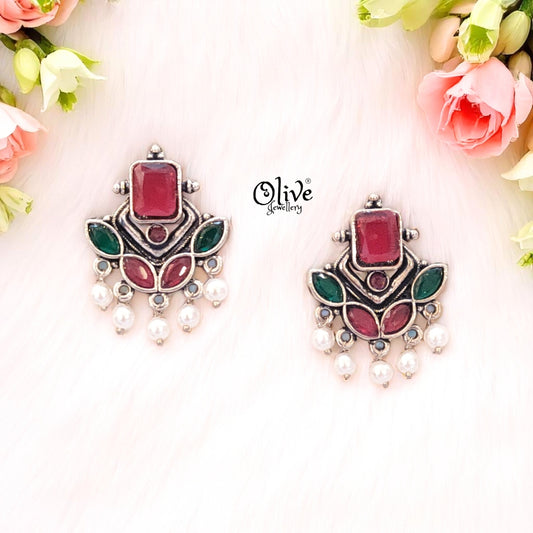 Oxidized Earrings - 377