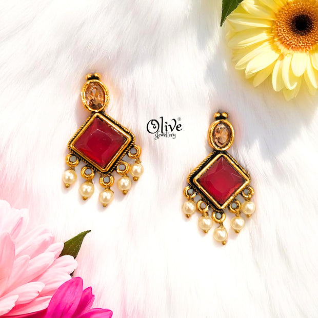 Oxidized Earrings - 399