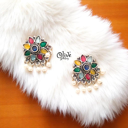 Oxidized Earrings - 421