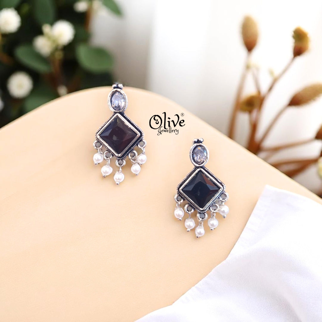 Oxidized Earrings - 477