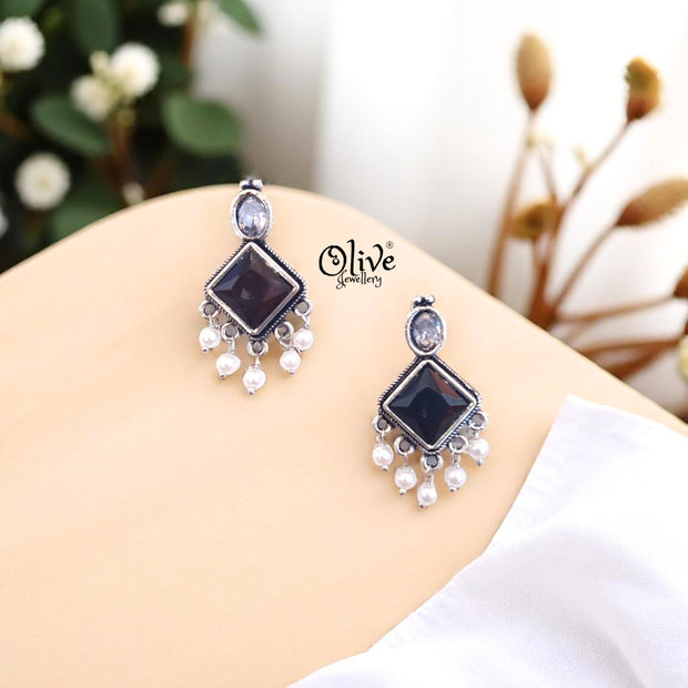 Oxidized Earrings - 477