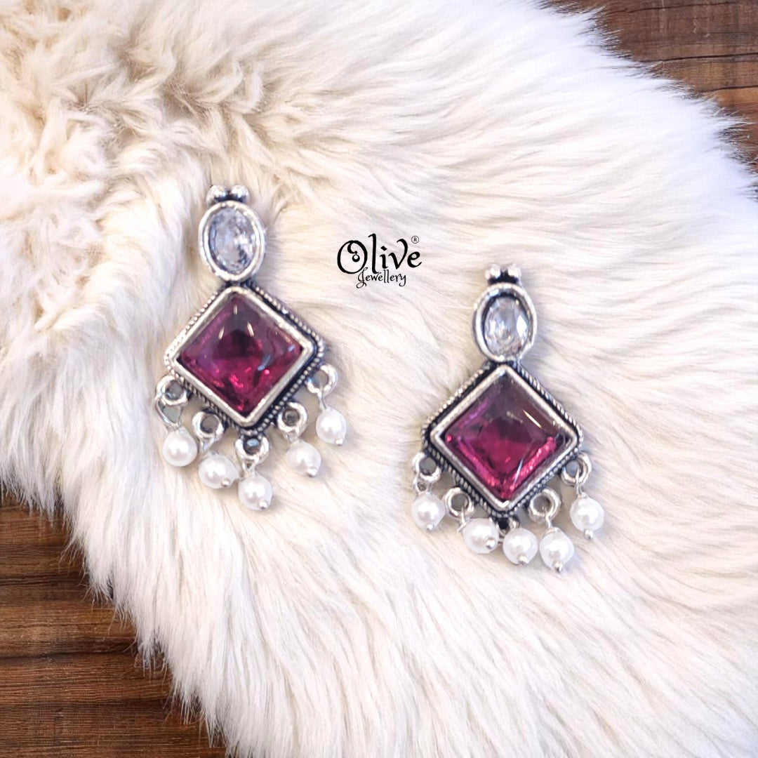 Oxidized Earrings - 477