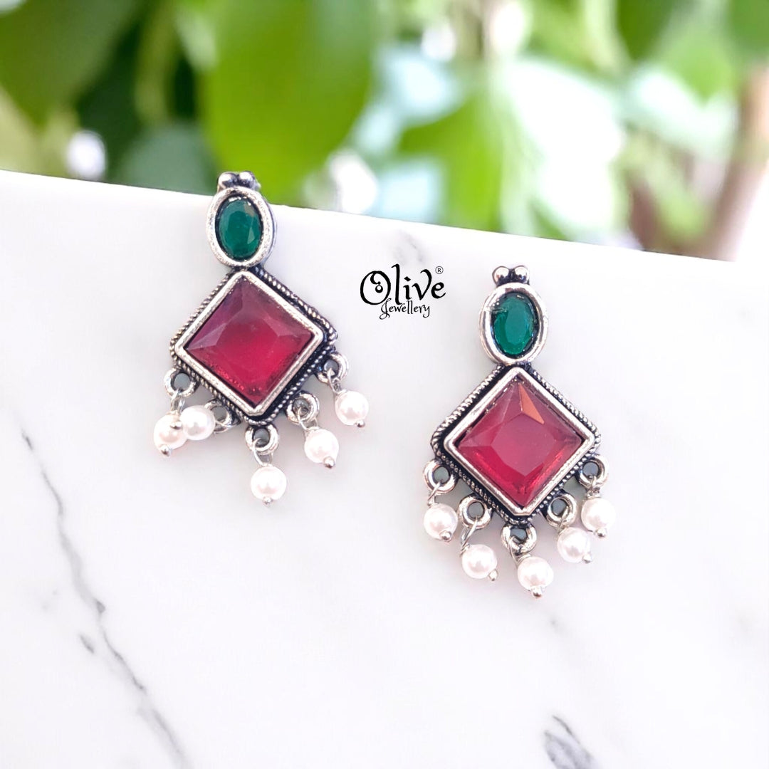 Oxidized Earrings - 477