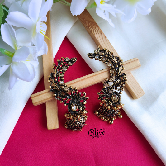 Oxidized Cuff Earrings-1248
