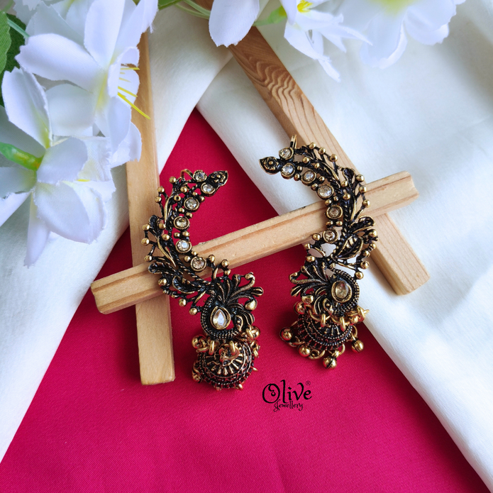 Oxidized Cuff Earrings-1248
