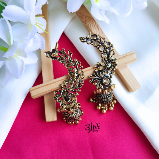 Oxidized Cuff Earrings-1248
