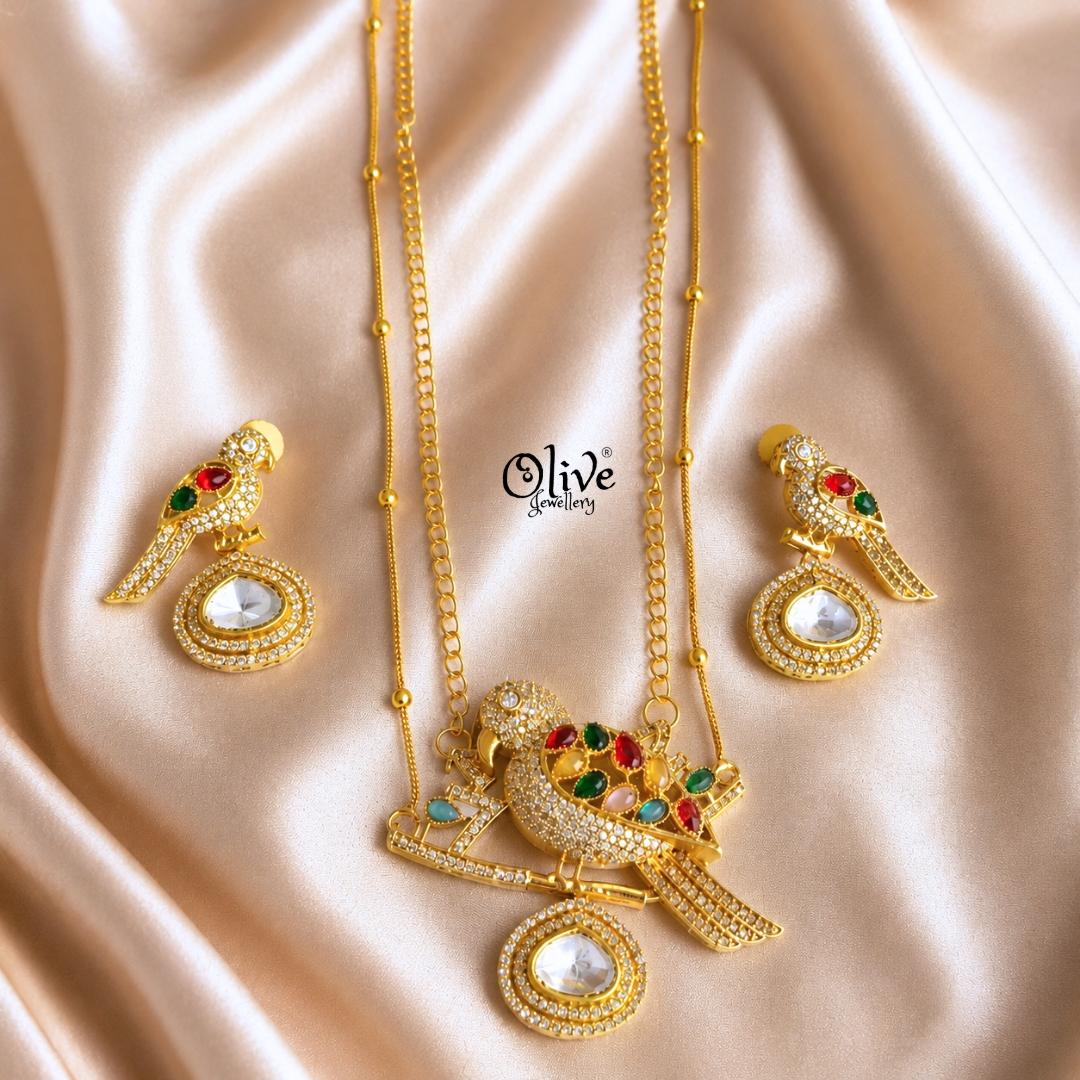 Polki Pendant Neckset-003