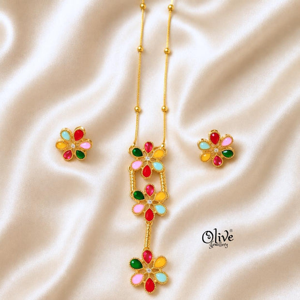Polki Pendant Neckset-006