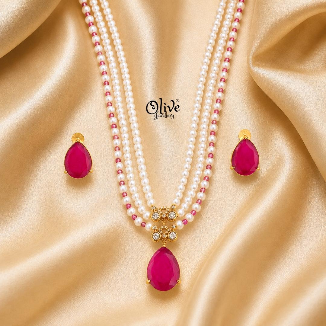 Polki Pendant Neckset-008