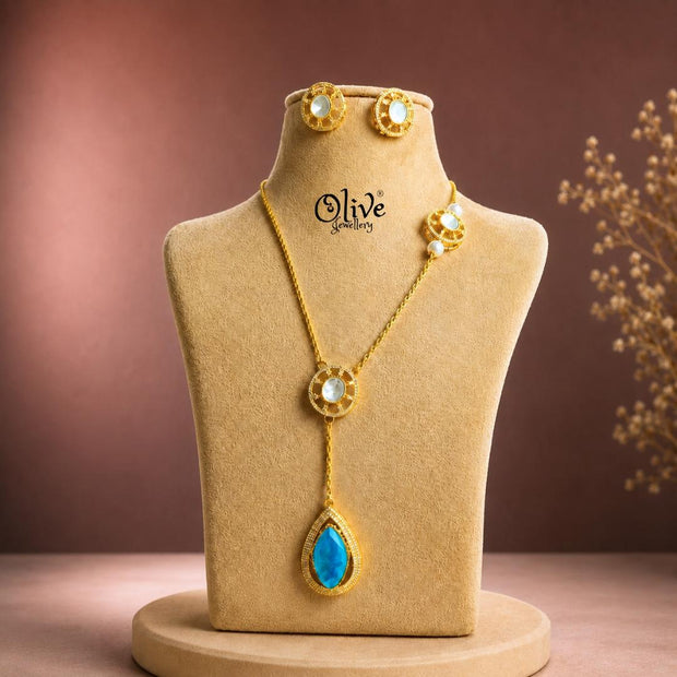 Polki Pendant Neckset-009