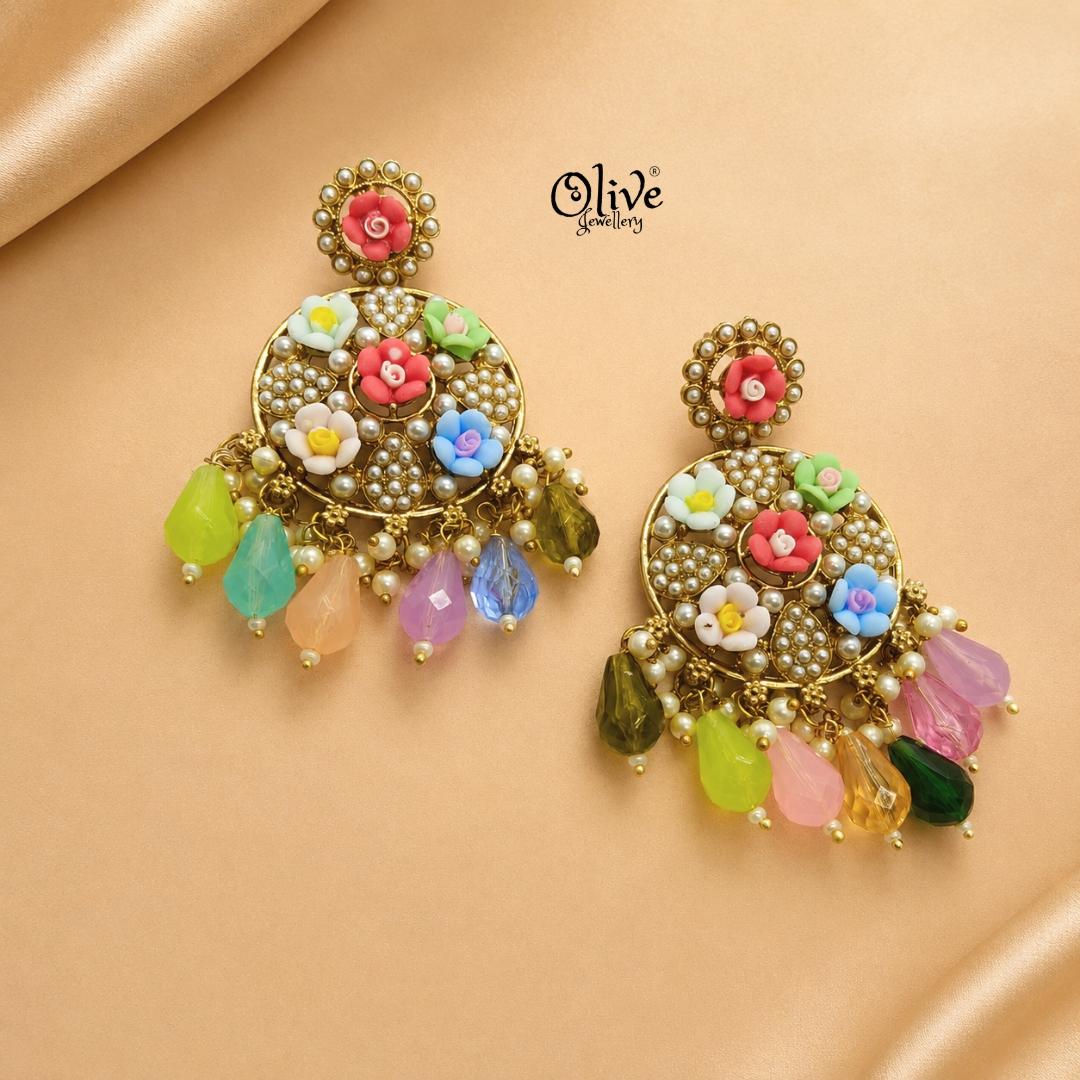 Raga Fusion Earrings - 211 (Multicolor)