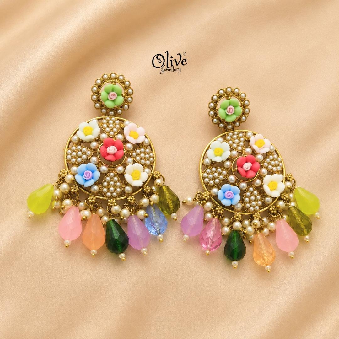 Raga Fusion Earrings - 211 (Multicolor)