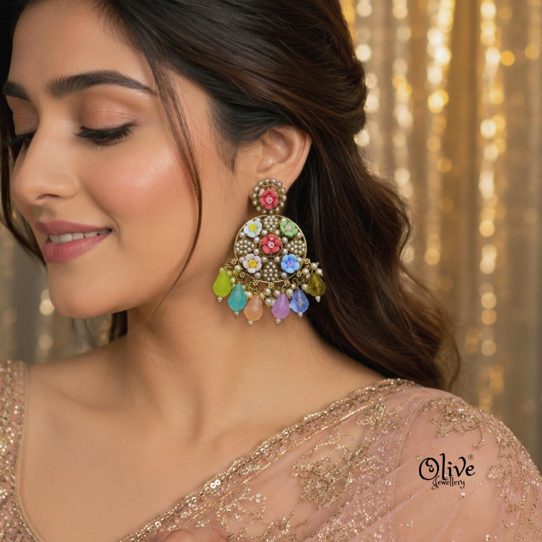 Raga Fusion Earrings - 211 (Multicolor)