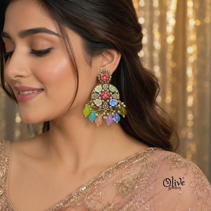 Raga Fusion Earrings - 211 (Multicolor)