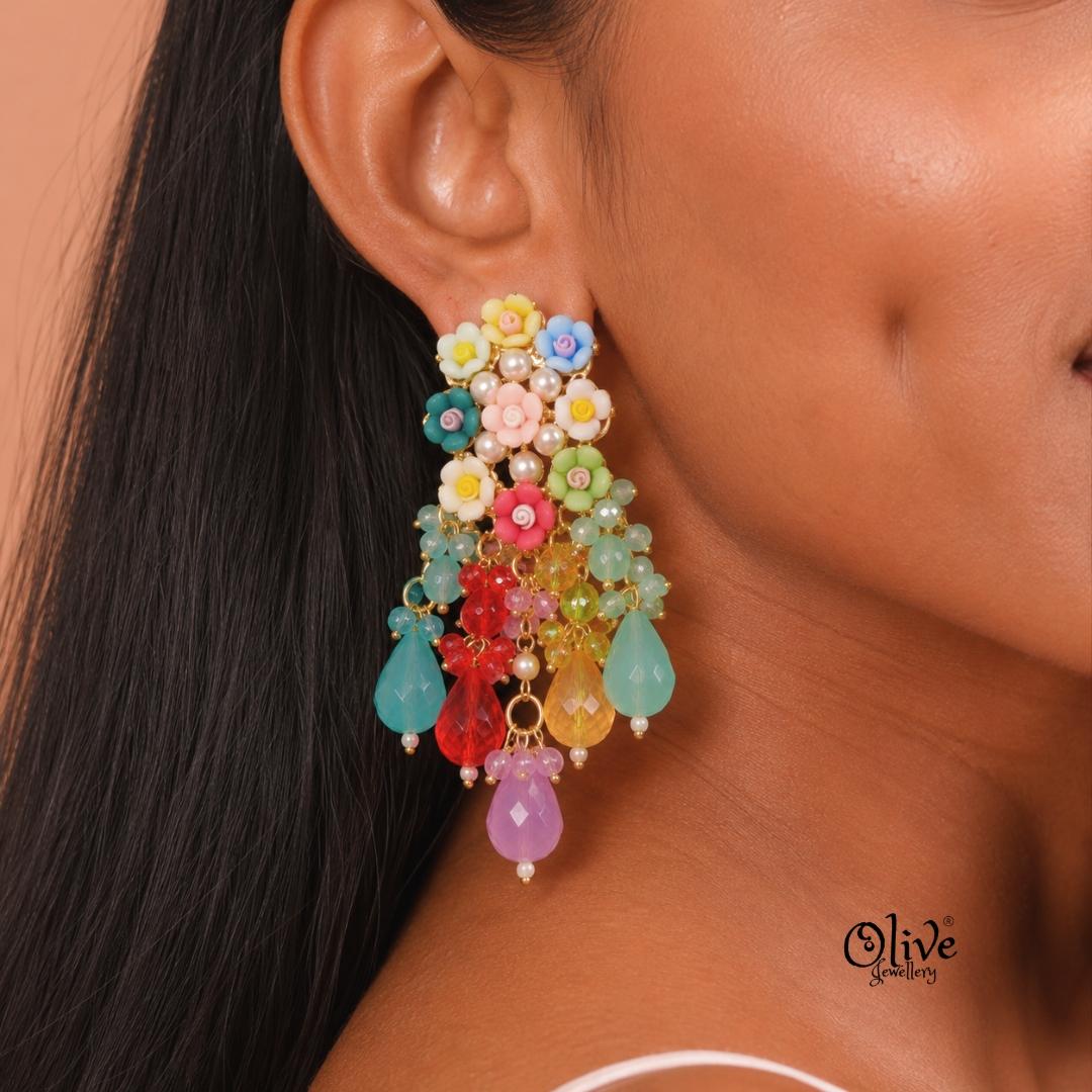 Raga Fusion Earrings - 212(Multicolor)