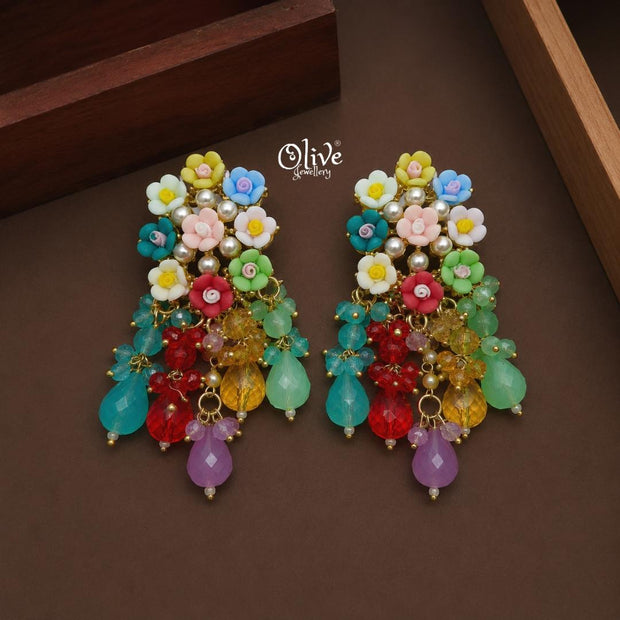 Raga Fusion Earrings - 212(Multicolor)