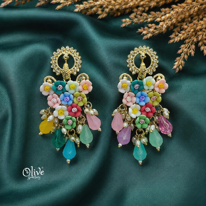 Raga Fusion Earrings - 213 (Multicolor)