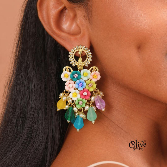 Raga Fusion Earrings - 213 (Multicolor)