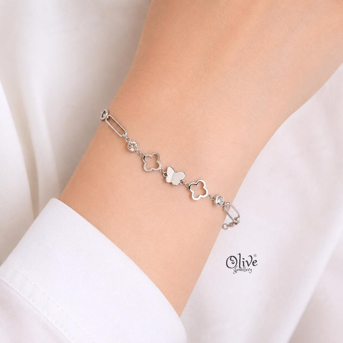 Stainless Steel Bracelets - 241-Silver shade