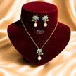 Celadon Lotus Pearl Necklace Set