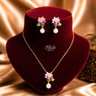 Amethyst Lotus Drop Necklace Set