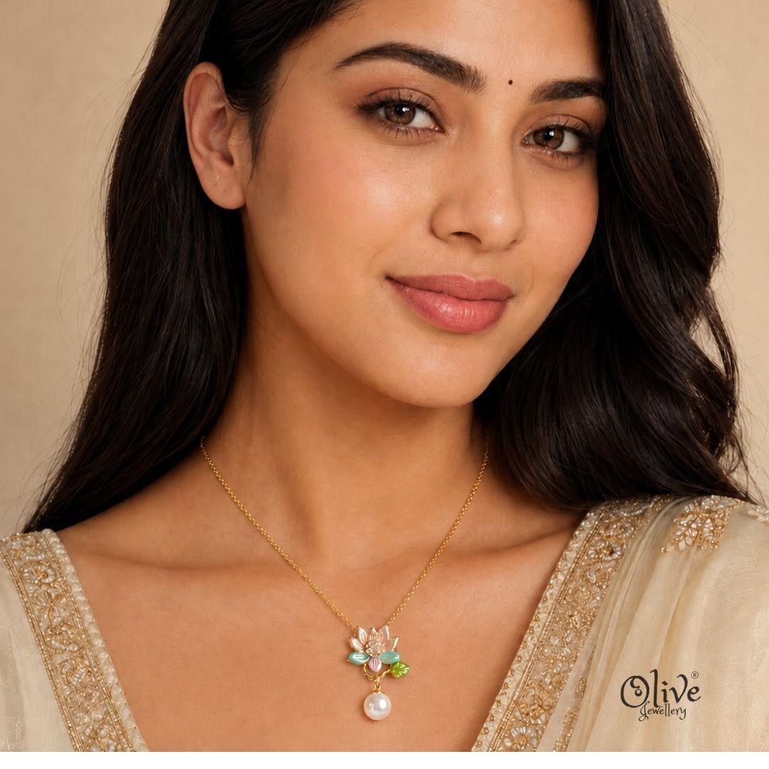 Serene Lotus Drop Neckchain