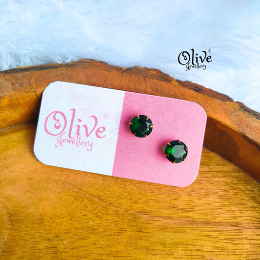 Single Stone Studs Earrings - 1