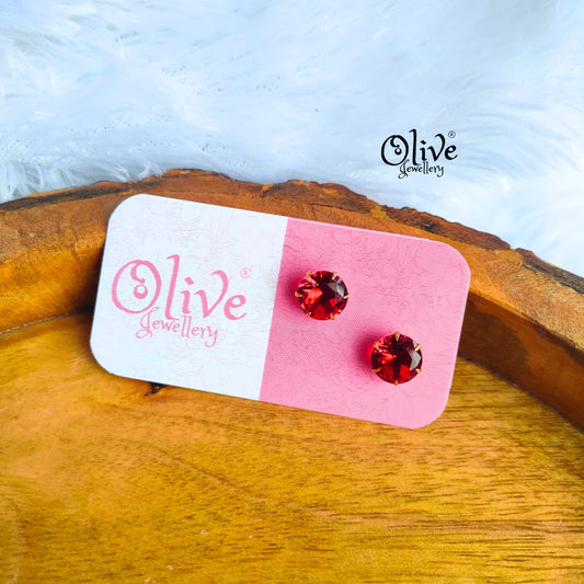 Single Stone Studs Earrings - 1