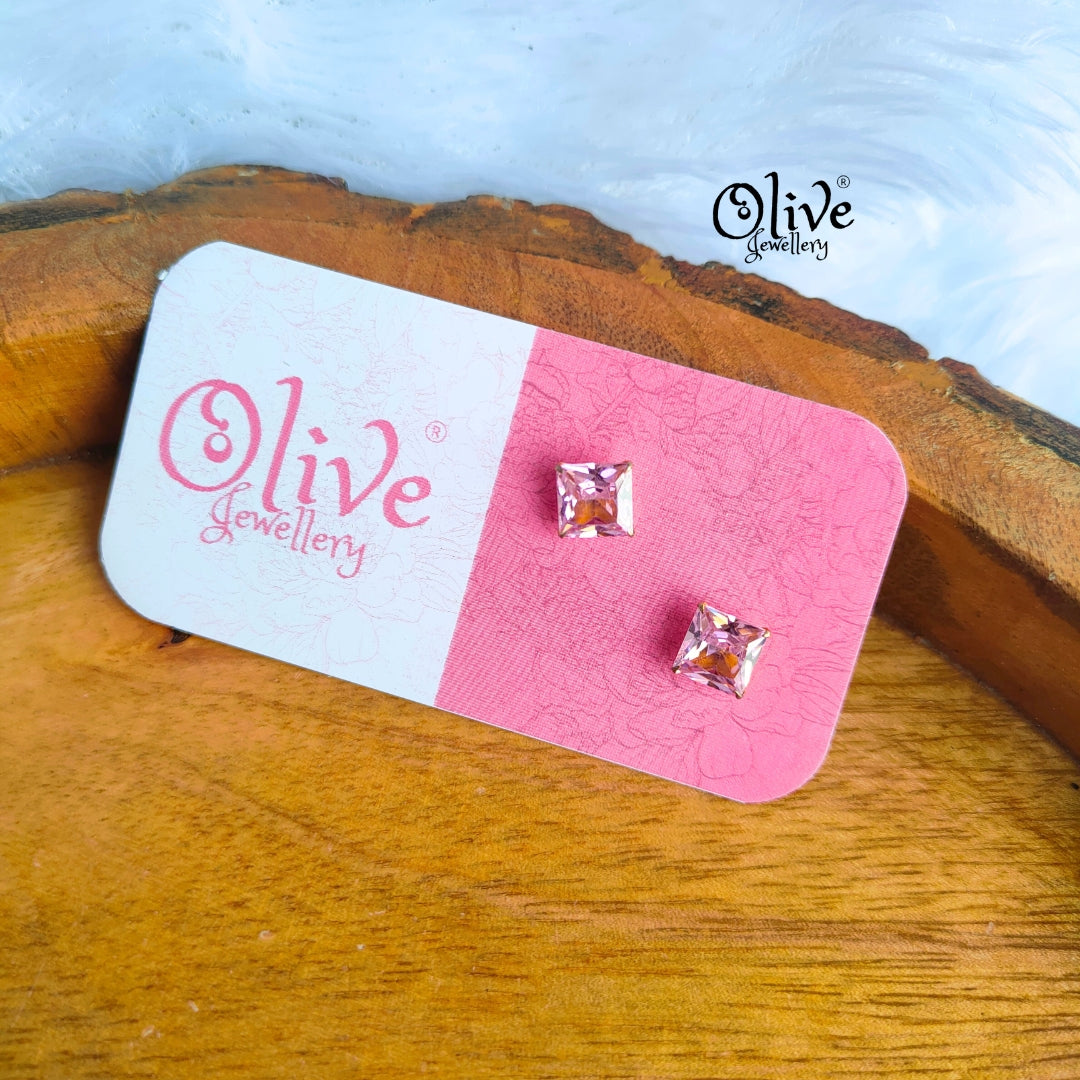 Single Stone Studs Earrings - 9