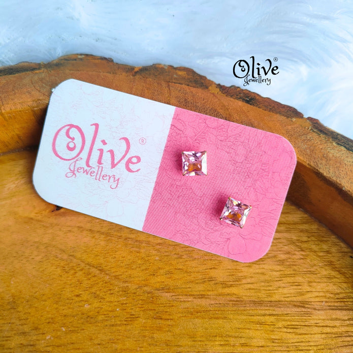 Single Stone Studs Earrings - 9