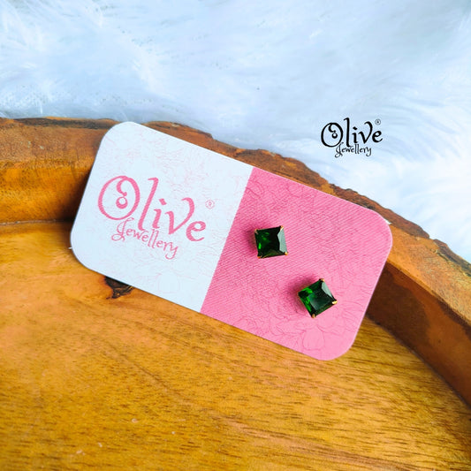 Single Stone Studs Earrings - 9