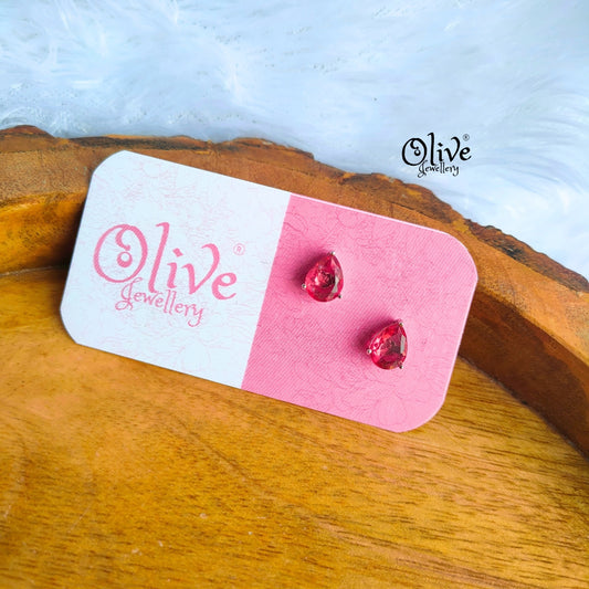 Single Stone Studs Earrings - 14