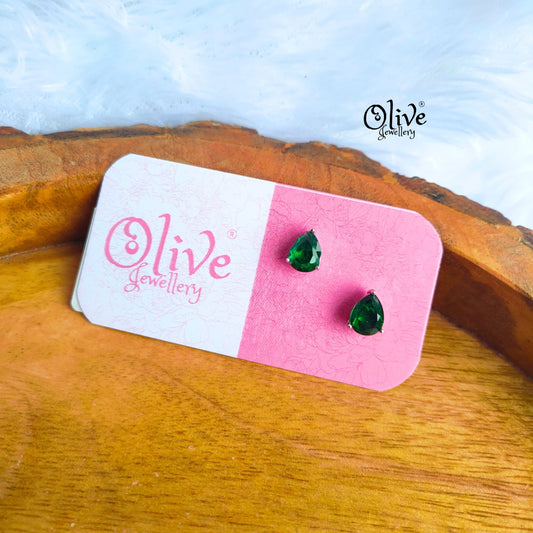 Single Stone Studs Earrings - 14