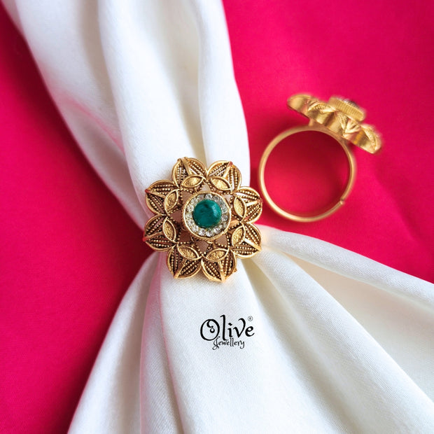 Flower Matt Finish Finger Ring