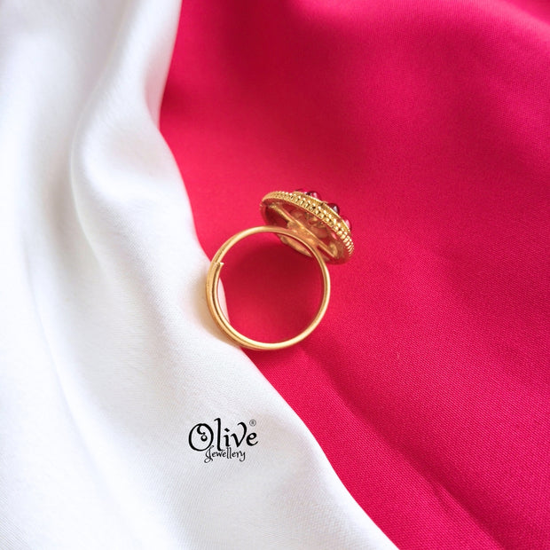 Peacock Matt Finish Finger Ring-018