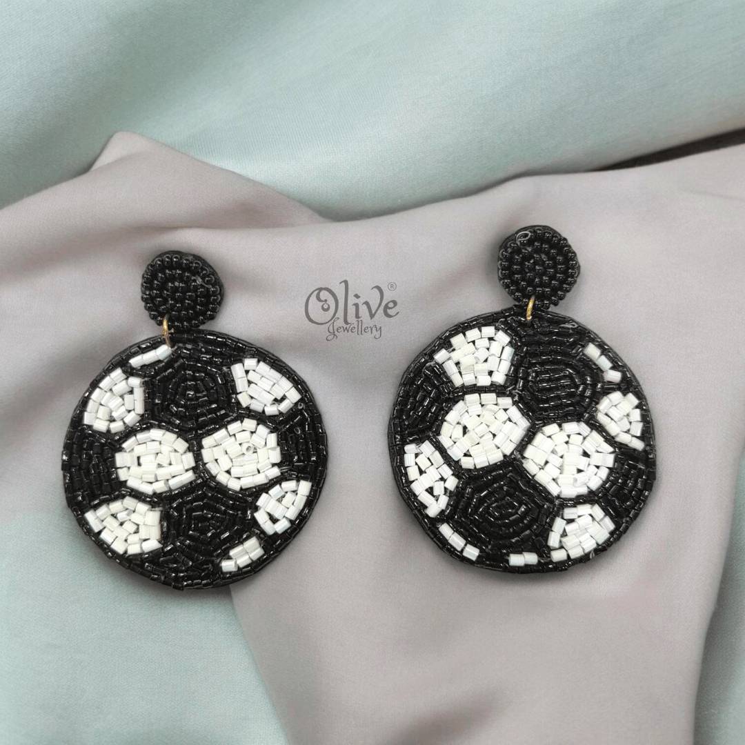 The Round Beaded Earrings